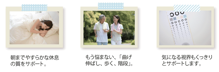気になる視界もくっきりとサポート